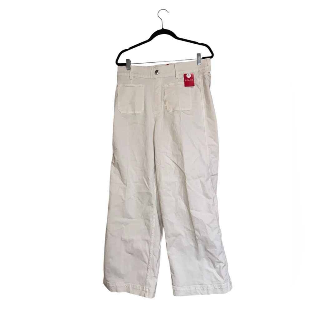 NWT SPANX Cropped Wide Leg Jeans in Ecru Wash Pull On XL - Picture 6 of 10